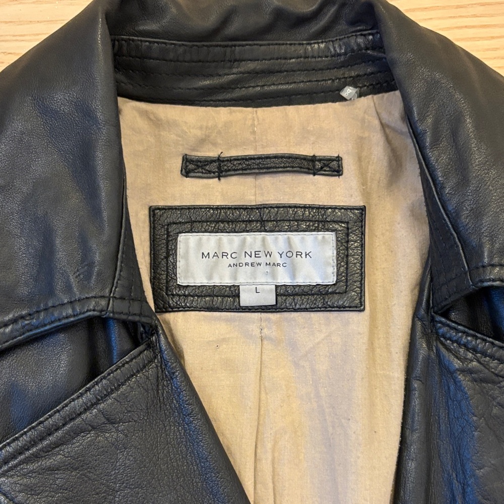 Marc New York Black Leather Belted Jacket - Picture 2 of 14
